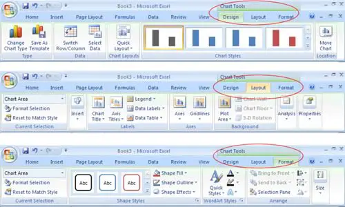 Chart Tools in Excel 2007
