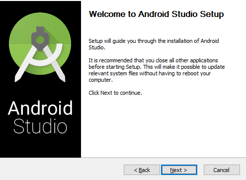 Android installation window