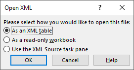 Open XML as a Table