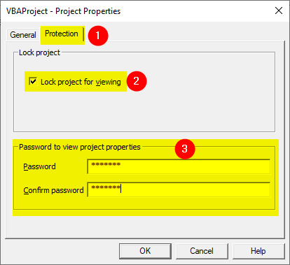 VBAProject - Project Properties