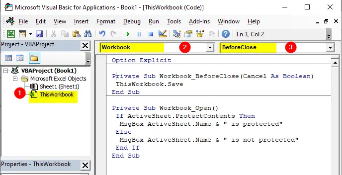 Workbook Open and BeforClose Events