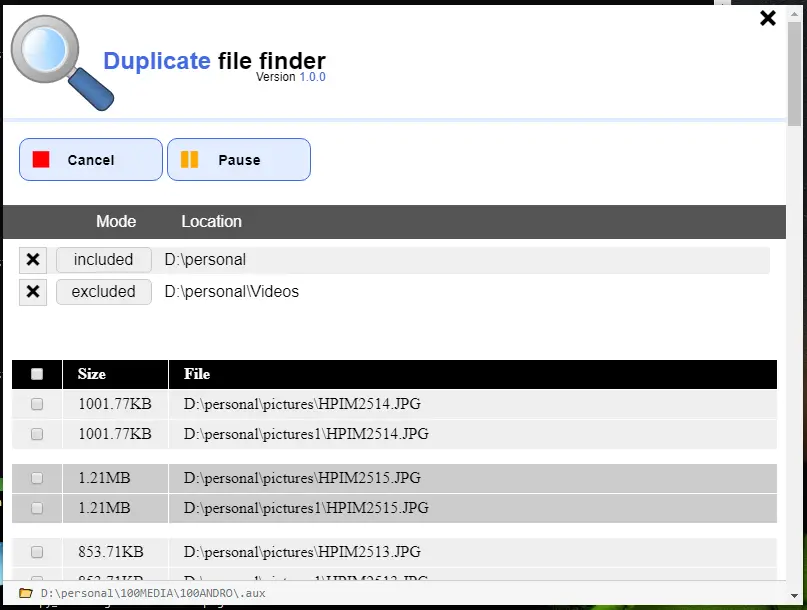 Duplicate File Finder GUI