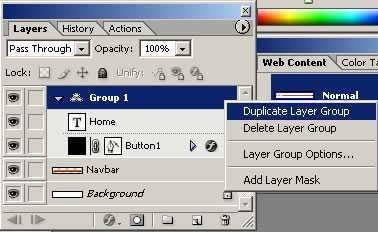 Duplicate Layer Group in ImageReady