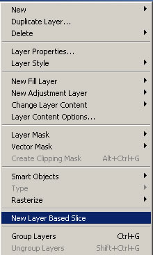 Select New Layer Based Slice in Adobe Photoshop