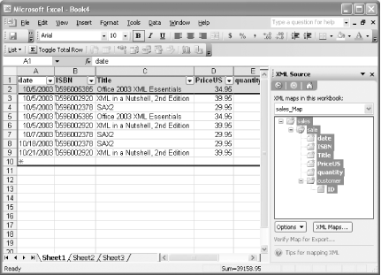 xml tools to load xfdf to spreadsheet