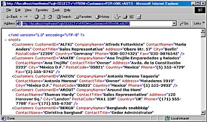 generate xml from sql query