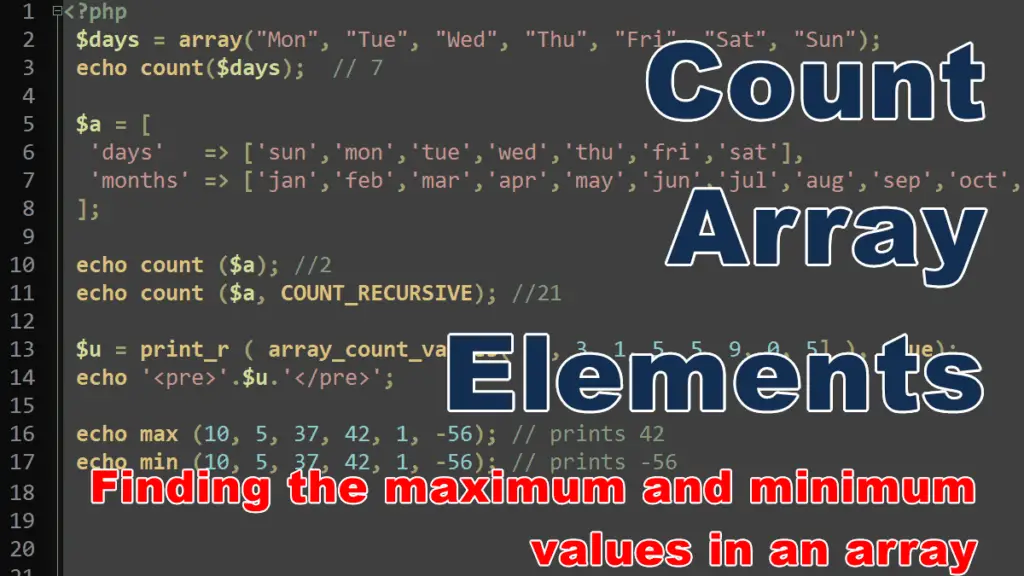 count-array-elements-and-find-min-or-max-values-in-php-brainbell