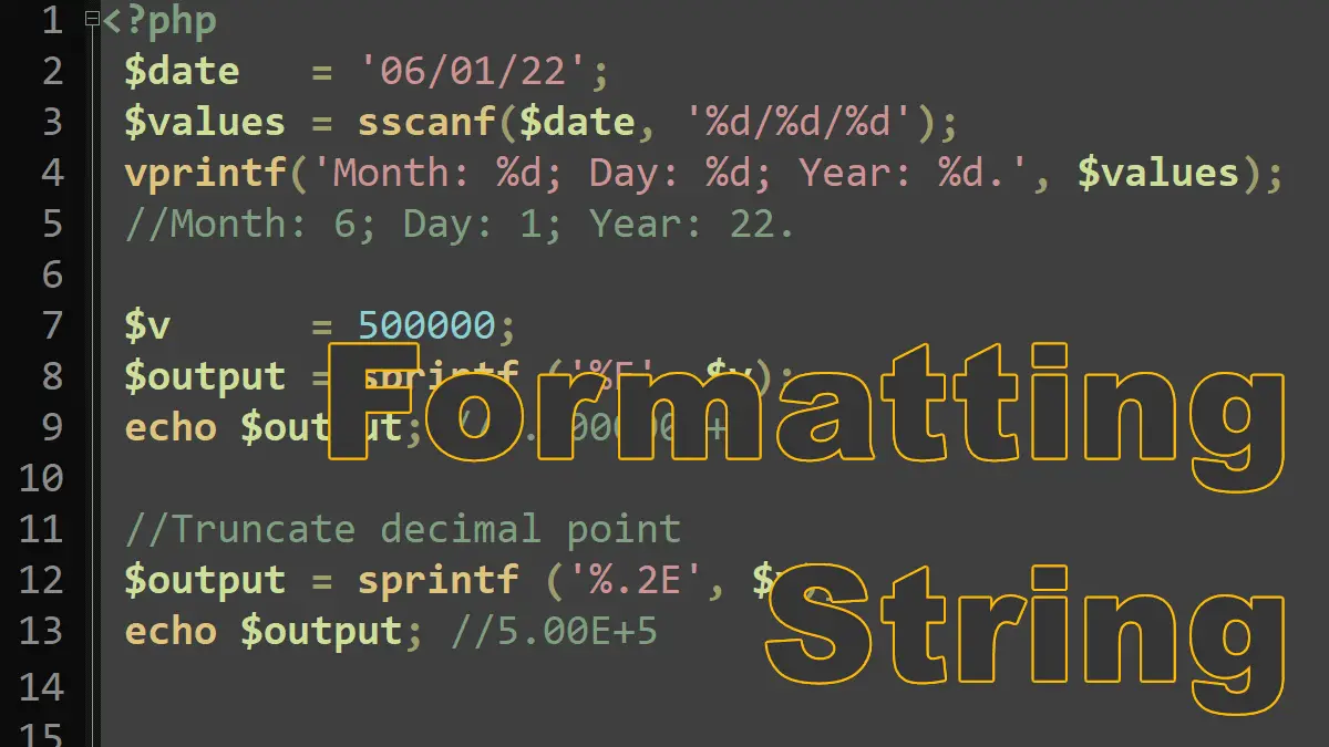 formatting strings in php w3schools