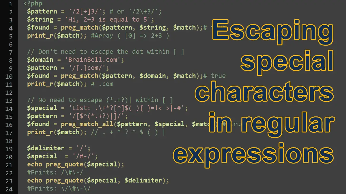 Escaping Special Characters In Regular Expressions In PHP BrainBell