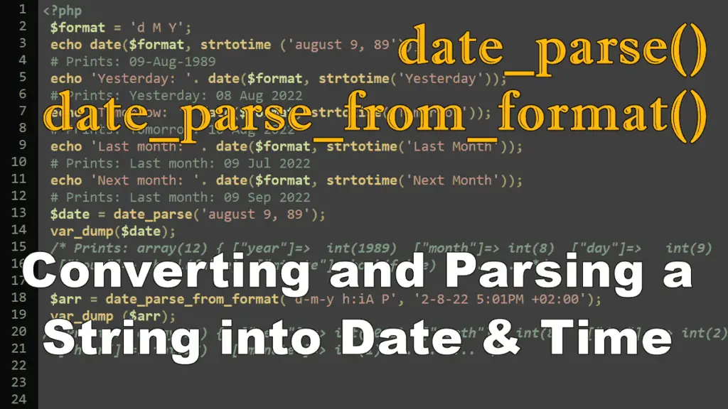 Converting And Parsing A String Into Date Time In PHP BrainBell