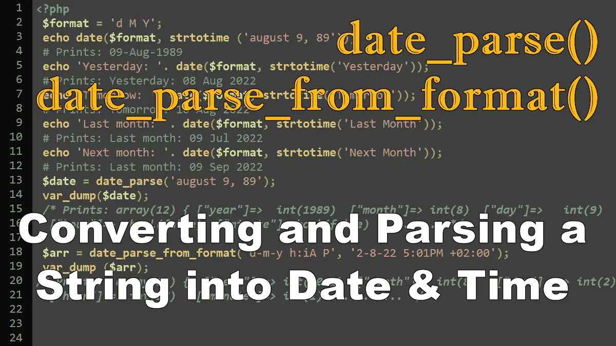 Converting And Parsing A String Into Date Time In PHP BrainBell