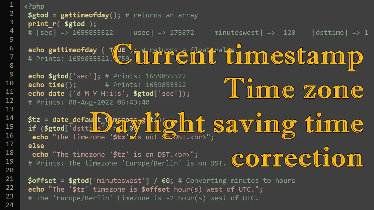 get-time-of-day-utc-offset-and-dst-in-php-brainbell