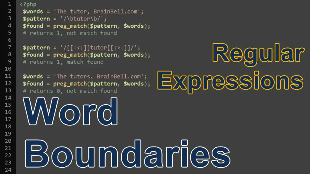 Word Boundaries In Regular Expression In PHP – BrainBell