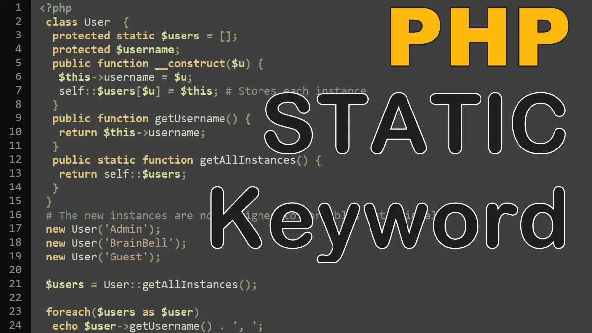 Static Variables And Methods In PHP BrainBell